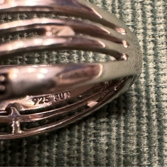 Sterling Silver and Diamond Black and White Right Hand Ring - Picture 9 of 11